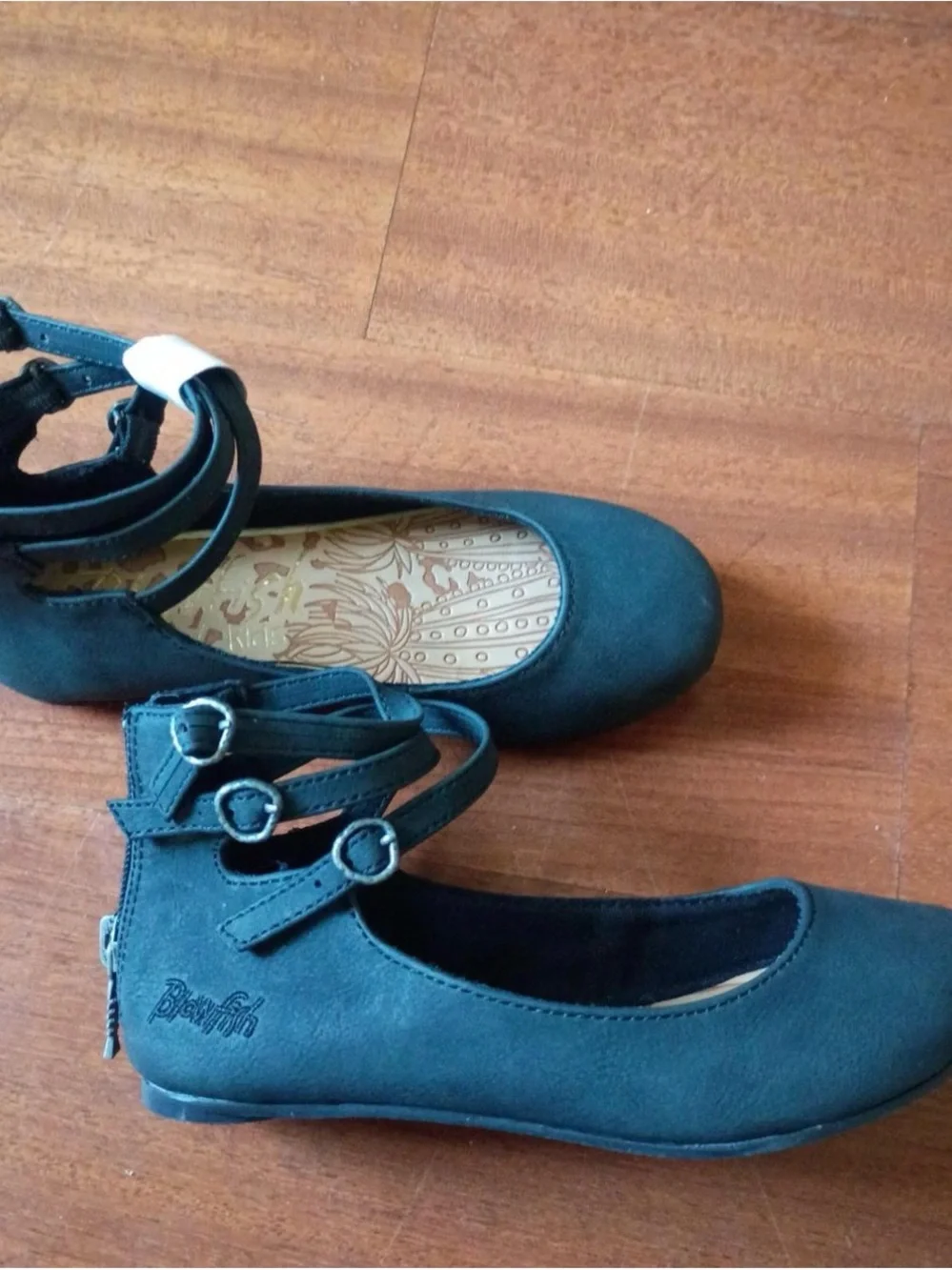 Kids Teal Double-Strap Dress Shoes with Cushioned Insole